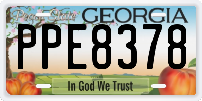 GA license plate PPE8378