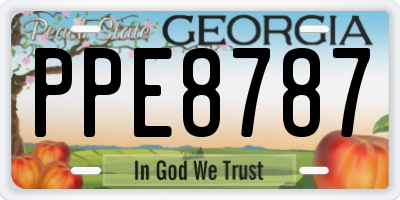 GA license plate PPE8787