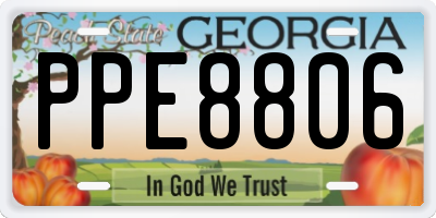 GA license plate PPE8806