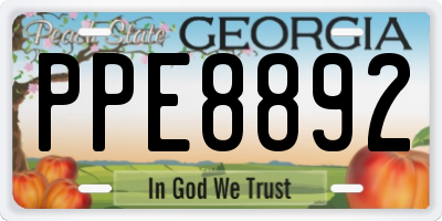 GA license plate PPE8892