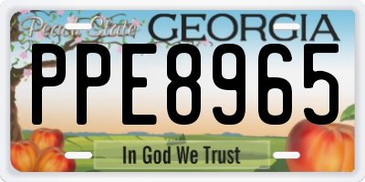 GA license plate PPE8965
