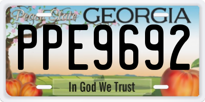 GA license plate PPE9692