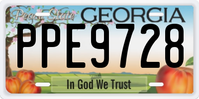 GA license plate PPE9728