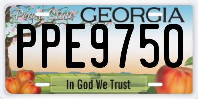 GA license plate PPE9750