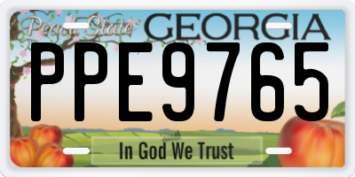 GA license plate PPE9765