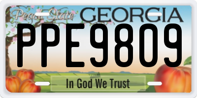 GA license plate PPE9809