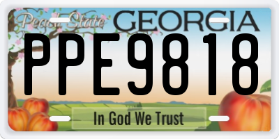 GA license plate PPE9818