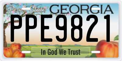 GA license plate PPE9821