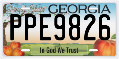 GA license plate PPE9826