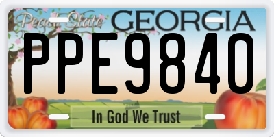 GA license plate PPE9840