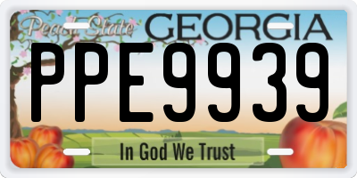 GA license plate PPE9939