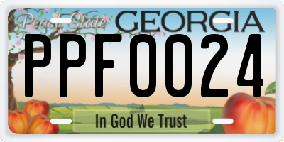 GA license plate PPF0024