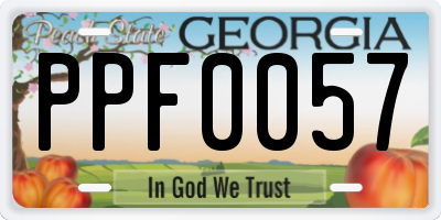 GA license plate PPF0057