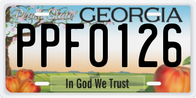 GA license plate PPF0126