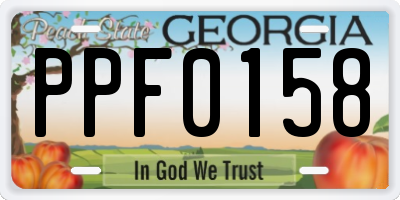 GA license plate PPF0158