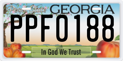 GA license plate PPF0188