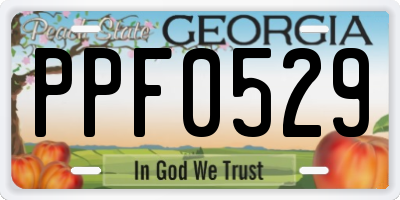 GA license plate PPF0529