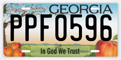 GA license plate PPF0596