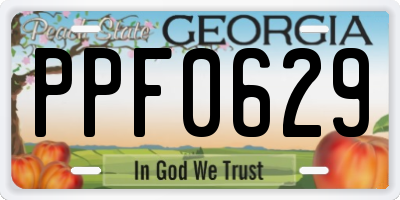 GA license plate PPF0629