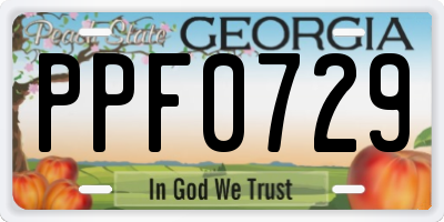 GA license plate PPF0729