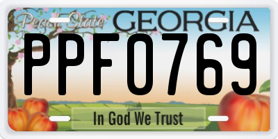 GA license plate PPF0769