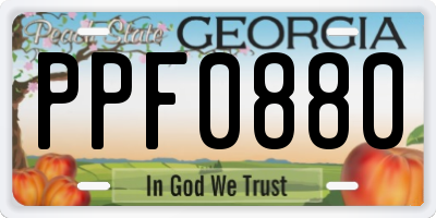 GA license plate PPF0880