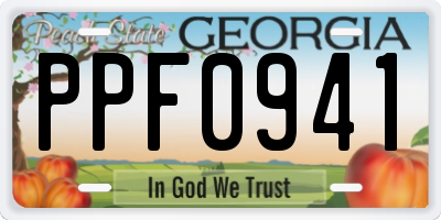 GA license plate PPF0941