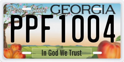 GA license plate PPF1004