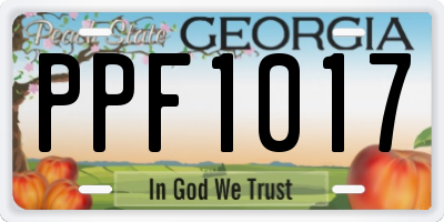 GA license plate PPF1017