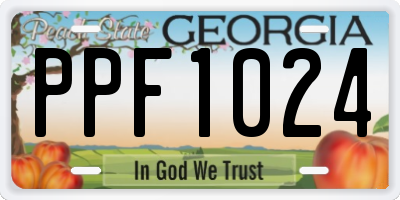 GA license plate PPF1024