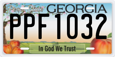 GA license plate PPF1032