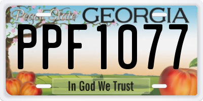 GA license plate PPF1077