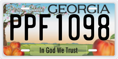 GA license plate PPF1098