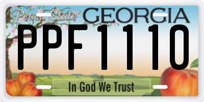 GA license plate PPF1110