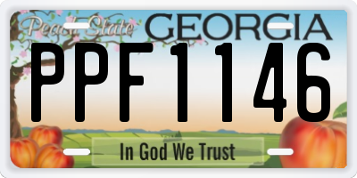 GA license plate PPF1146