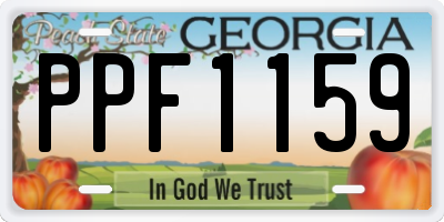 GA license plate PPF1159