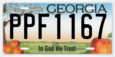 GA license plate PPF1167