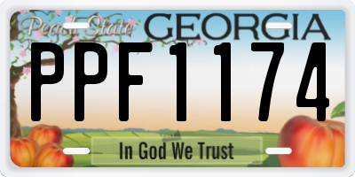 GA license plate PPF1174