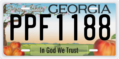 GA license plate PPF1188