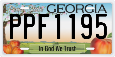 GA license plate PPF1195