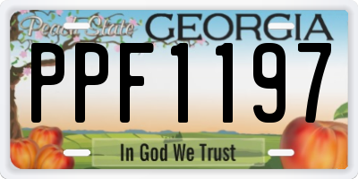 GA license plate PPF1197