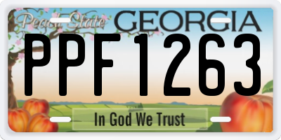 GA license plate PPF1263
