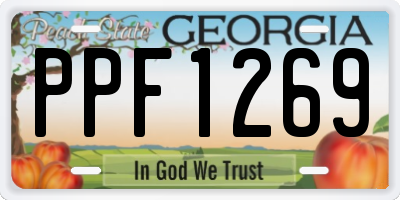 GA license plate PPF1269