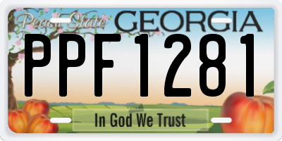 GA license plate PPF1281