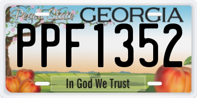 GA license plate PPF1352
