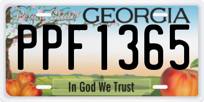 GA license plate PPF1365