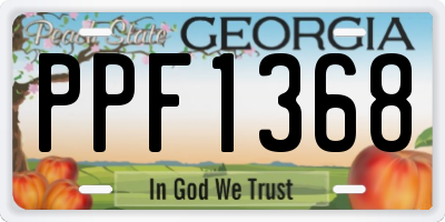 GA license plate PPF1368