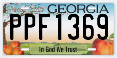 GA license plate PPF1369
