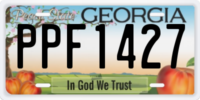 GA license plate PPF1427