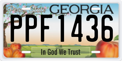 GA license plate PPF1436